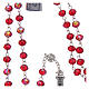 Rosary in metal with ruby crystal grains s4