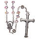 Metal rosary with pink crystal beads s2