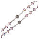 Metal rosary with pink crystal beads s3