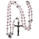 Metal rosary with pink crystal beads s4
