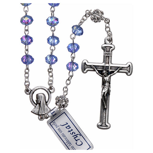 Rosary in metal with sapphire crystal grains 1