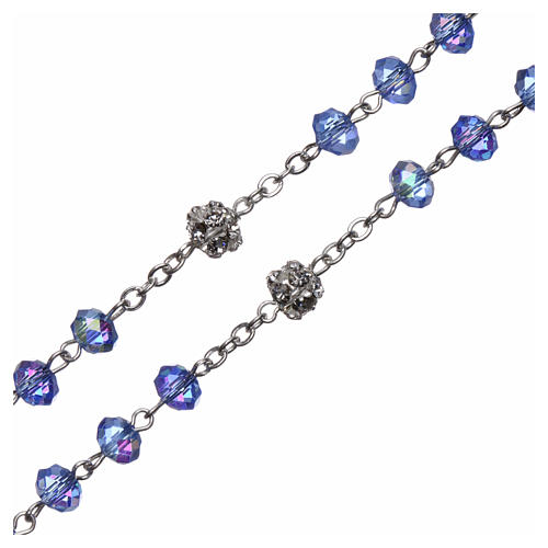 Rosary in metal with sapphire crystal grains 3