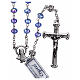 Rosary in metal with sapphire crystal grains s1