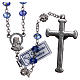 Rosary in metal with sapphire crystal grains s2