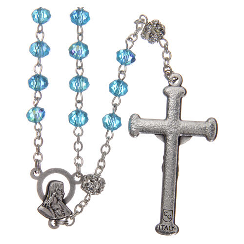 Metal rosary with water color crystal beads 2