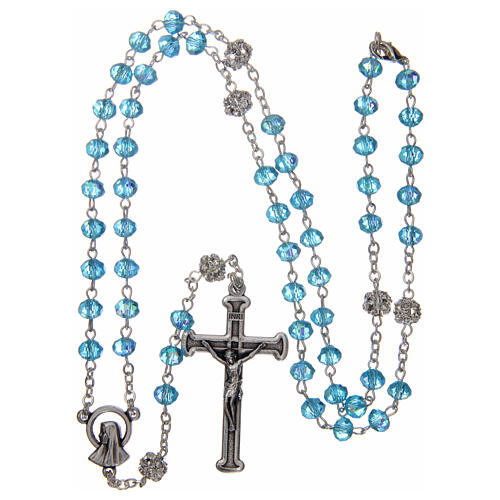 Metal rosary with water color crystal beads 4