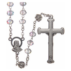 Rosary in metal with crystal grains