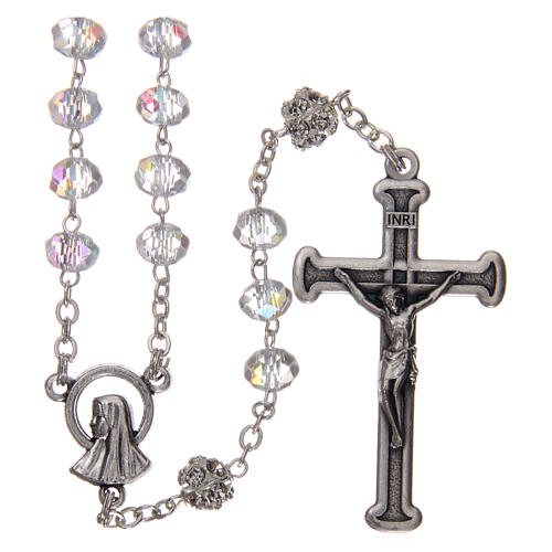Metal rosary with crystal beads 1