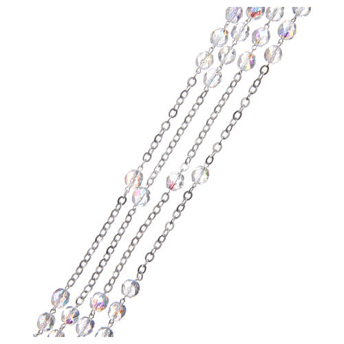 Rosenkranz aus Metall mit transparenten Kristallperlen für die Hochzeit 3
