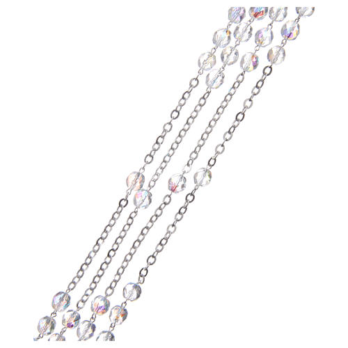 Rosary in crystal and metal silver for wedding 3