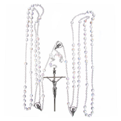 Rosary in crystal and metal silver for wedding 4