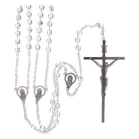 Rosary in crystal and metal silver for wedding