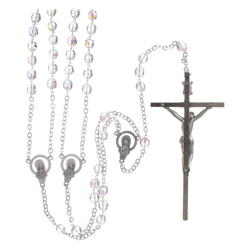Rosary in crystal and metal silver for wedding 2
