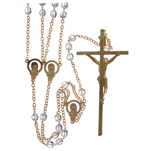 Rosary for wedding in crystal with cross and center piece in metal 2