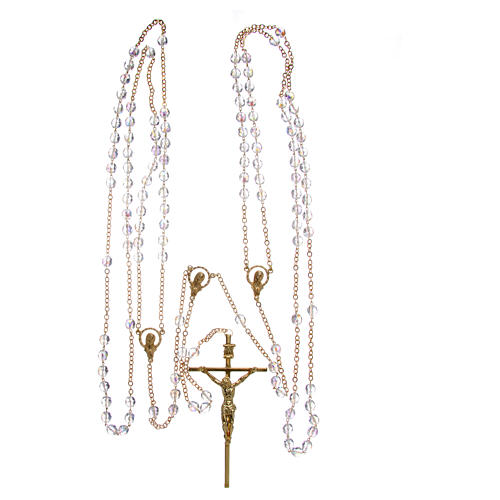 Rosary for wedding in crystal with cross and center piece in metal 4