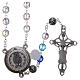 Rosary in crystal with blue shade, talking center piece ITALIAN 8 mm s2
