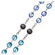 Rosary in crystal with blue shade, talking center piece ITALIAN 8 mm s3