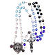 Rosary in crystal with blue shades and talking center piece in ENGLISH 8 mm s4