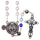Rosary in crystal with blue shades and talking center piece in ENGLISH 8 mm s1