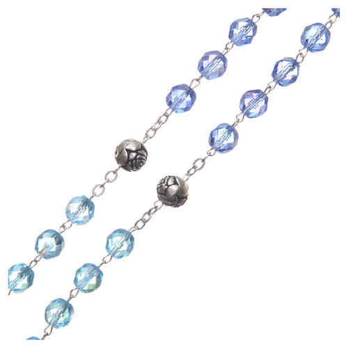 Różaniec elektroniczny kryształ odcienie niebieskiego łącznik głośnomówiący ES 8 mm 3
