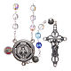 Rosary in crystal with blue shades and talking center piece in SPANISH 8 mm s1