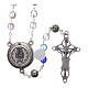 Rosary in crystal with blue shades and talking center piece in SPANISH 8 mm s2