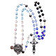 Rosary in crystal with blue shades and talking center piece in SPANISH 8 mm s4