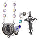 Crystal rosary with blue shades and talking center piece FRENCH 8 mm s2