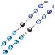 Crystal rosary with blue shades and talking center piece FRENCH 8 mm s3
