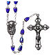 Rosary in semi-crystal glass 6x3 mm grains, blue s1