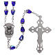 Rosary in semi-crystal glass 6x3 mm grains, blue s2