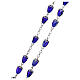 Rosary in semi-crystal glass 6x3 mm grains, blue s3