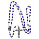 Rosary in semi-crystal glass 6x3 mm grains, blue s4