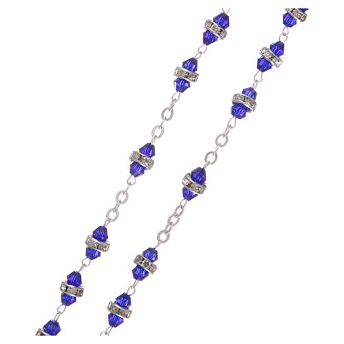 Rosary in semi-crystal 6x3 mm grains, blue 3