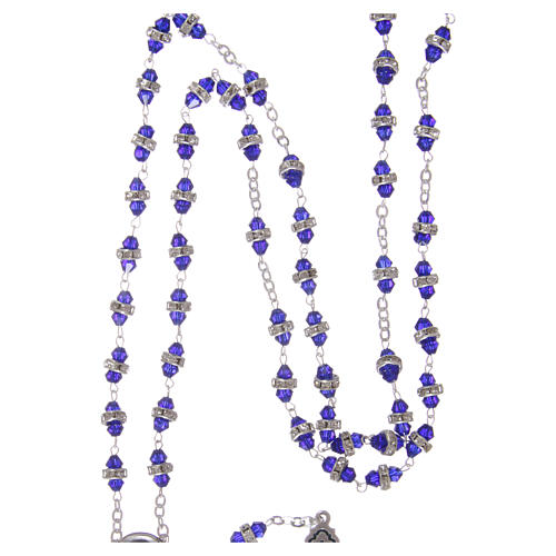 Rosary in semi-crystal 6x3 mm grains, blue 4