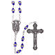 Rosary in semi-crystal 6x3 mm grains, blue s1