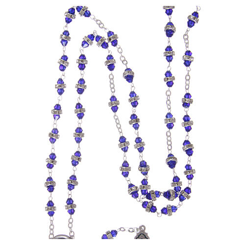 Crystal rosary with blue beads 6x3 mm 4