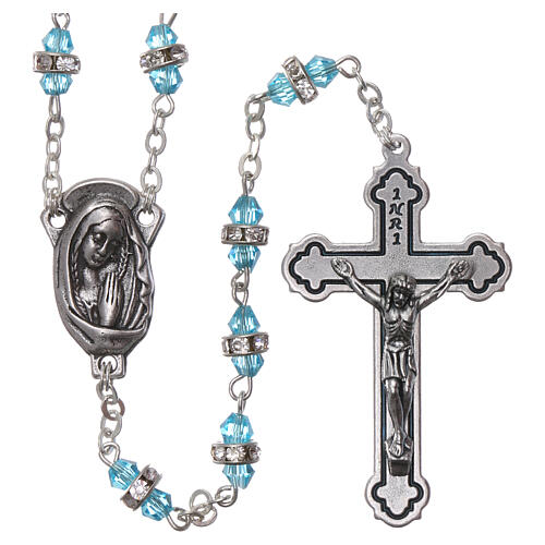 Crystal rosary with water color beads 6x3 mm 1