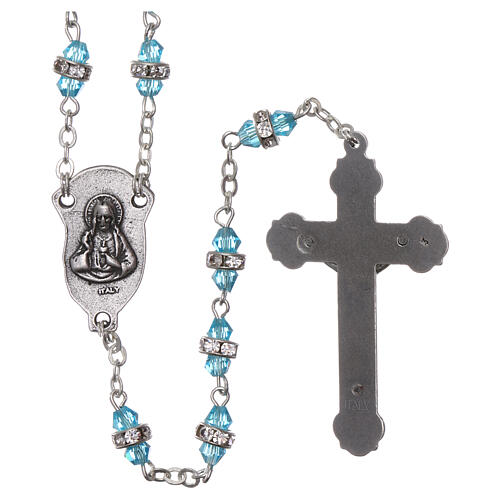 Crystal rosary with water color beads 6x3 mm 2