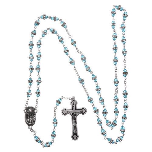 Crystal rosary with water color beads 6x3 mm 4