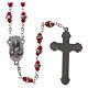 Rosary in semi-crystal 6x3 mm grains, ruby red s2
