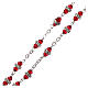 Rosary in semi-crystal 6x3 mm grains, ruby red s3