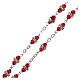 Crystal rosary with ruby red beads 6x3 mm s3