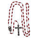 Crystal rosary with ruby red beads 6x3 mm s4