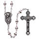 Rosary in semi-crystal 6x3 mm grains, pink s1