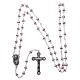 Rosary in semi-crystal 6x3 mm grains, pink s4