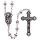 Crystal rosary with pink beads 6x3 mm s1