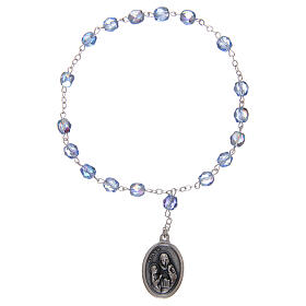Rosenkranz mit der heiligen Anna und hellblauen Kristallperlen, 3 mm
