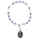 Rosary decade in semi-crystal glass with light blue 3x3 mm grains, Saint Anne s2