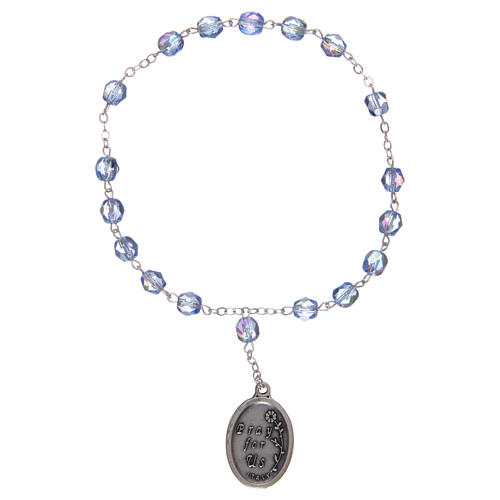Saint Anne rosary 3 mm light blue crystal 2